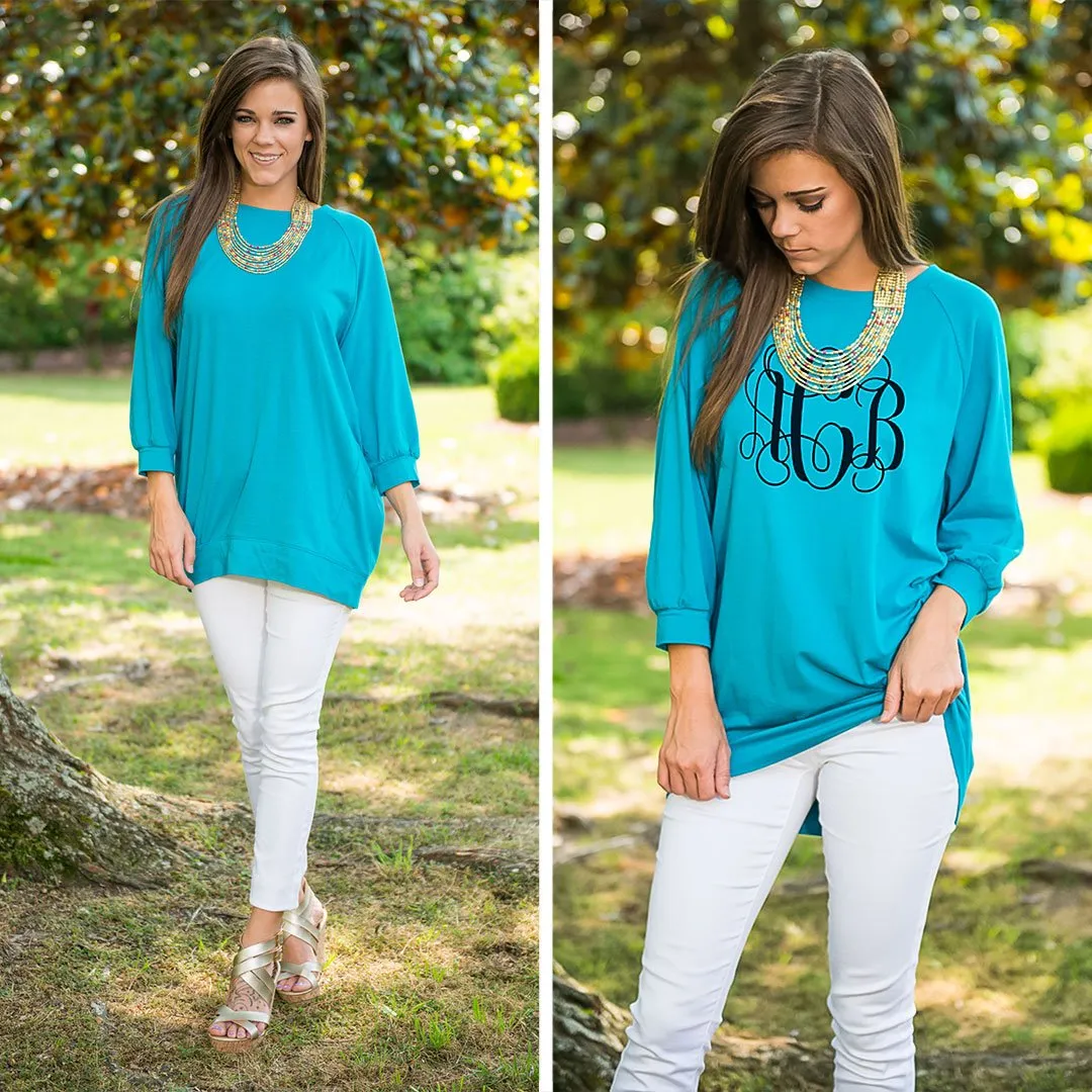 Slouchy Dolman Sea Blue Tunic