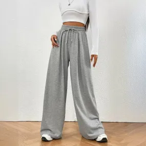 Spring Autumn Track Sweatpants Slimming High Waist Soft Glutinous Draped Casual Pants Loose Wide Leg Pants