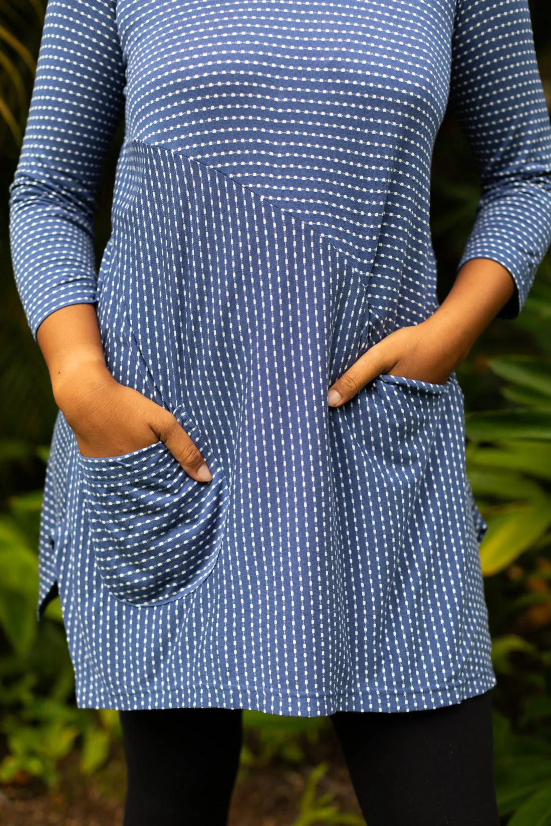 Square Spot Viscose Tunic w/Pocket