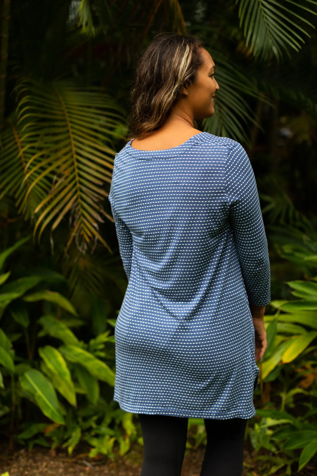 Square Spot Viscose Tunic w/Pocket