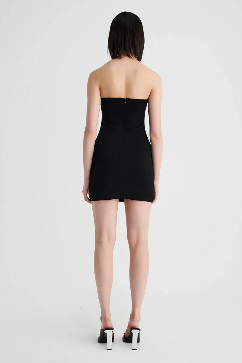 SUBOO STELLA STRAPLESS MINI DRESS IN BLACK