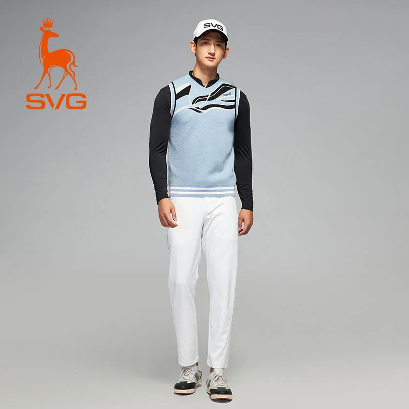 SVG Golf Men's V-Neck Knit Sweater Vest Top