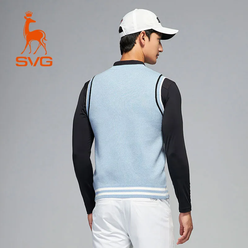 SVG Golf Men's V-Neck Knit Sweater Vest Top