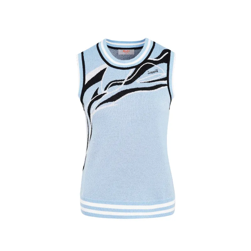 SVG Golf Women's Round Neck Knit Sweater Vest Top