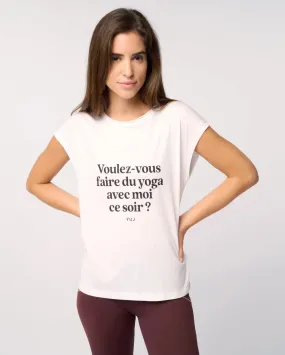 T-shirt en coton blanc "VOULEZ-VOUS ?"