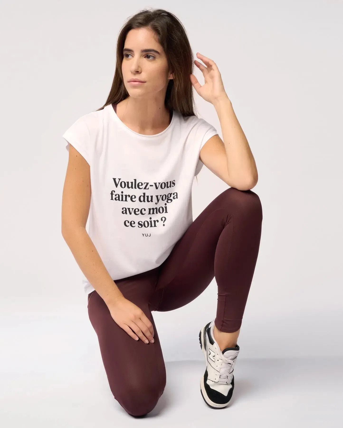 T-shirt en coton blanc "VOULEZ-VOUS ?"