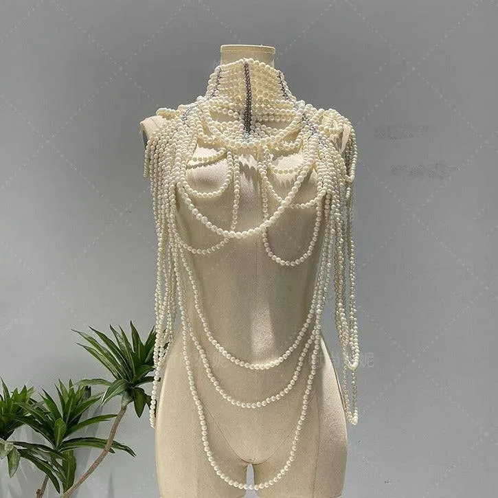 Tammara Pearl Shawl Shoulder Chain Accessory