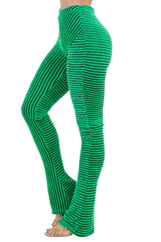 TEEK - GREEN COMFY FLUFFY KNIT LEGGING SWEATPANTS