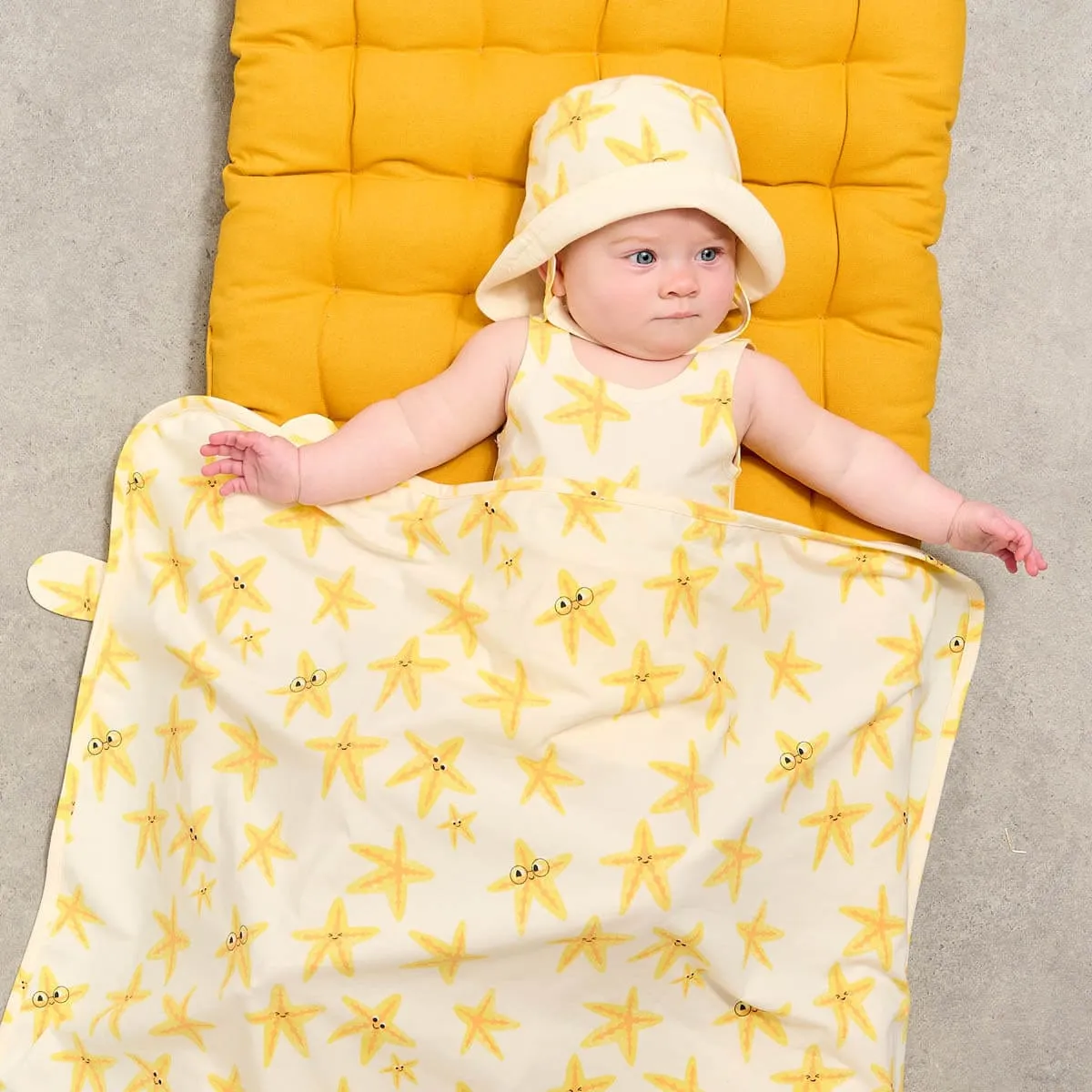 The Bonnie Mob Baby Girls Starfish Shawl in Ivory