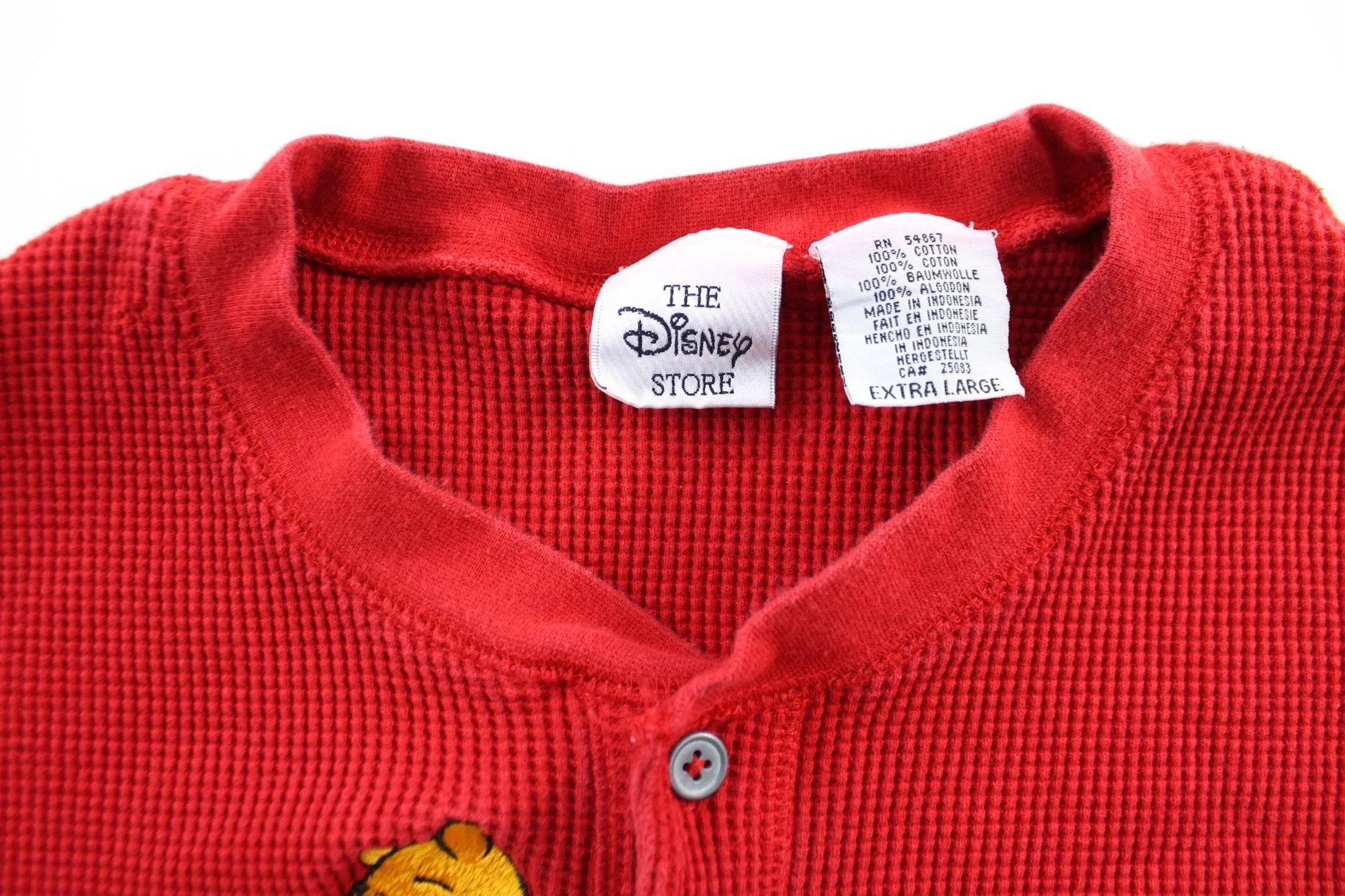 The Disney Store Embroidered Winnie the Pooh & Piglet Thermal LS T-Shirt