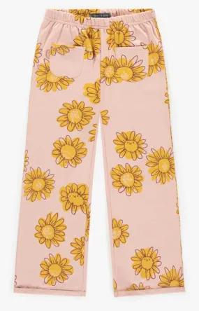 The French Terry Flowery Pant - Pink - KIDS