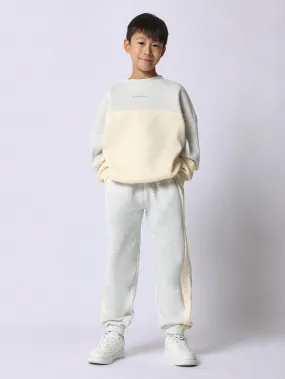 Tween Boys Comfy Colour Block Crew Neck Sweatshirt And Jogger 2 Piece Set