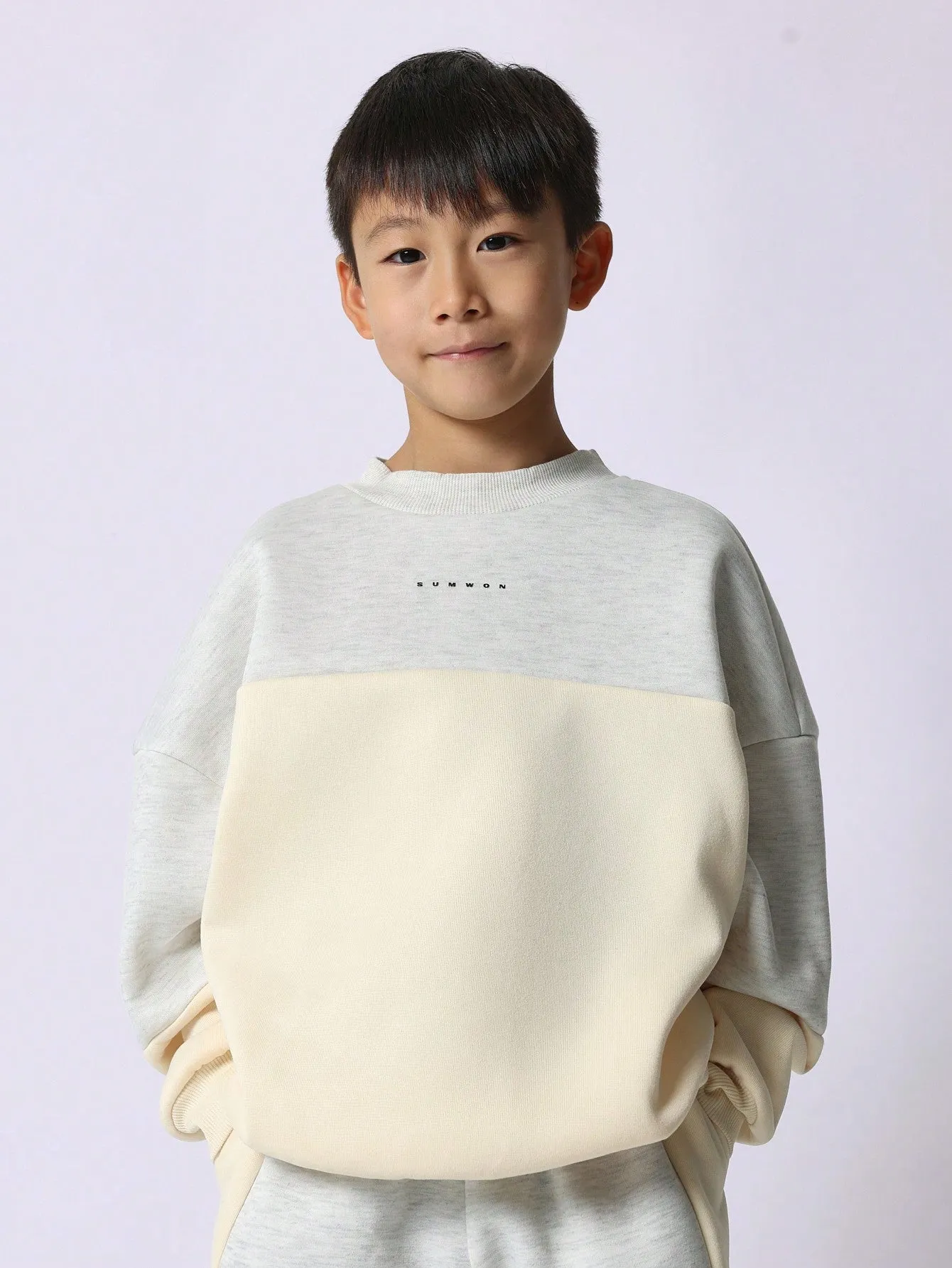 Tween Boys Comfy Colour Block Crew Neck Sweatshirt And Jogger 2 Piece Set