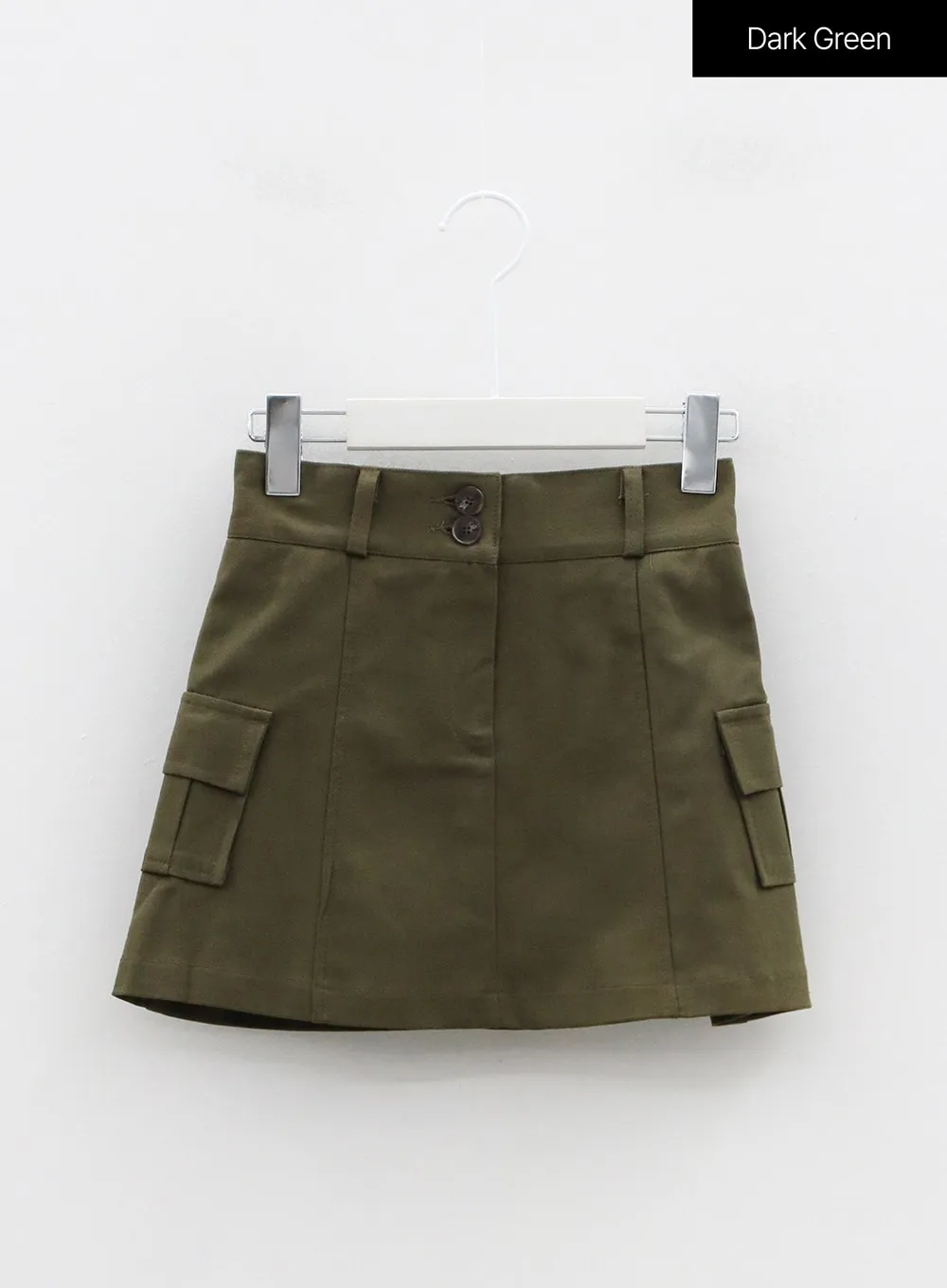 Two Button Pocket Mini Skirt OS02