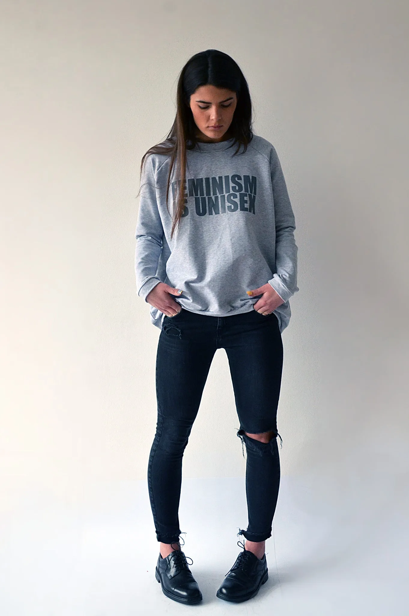 Unisex sweater F=U: Light grey   grey