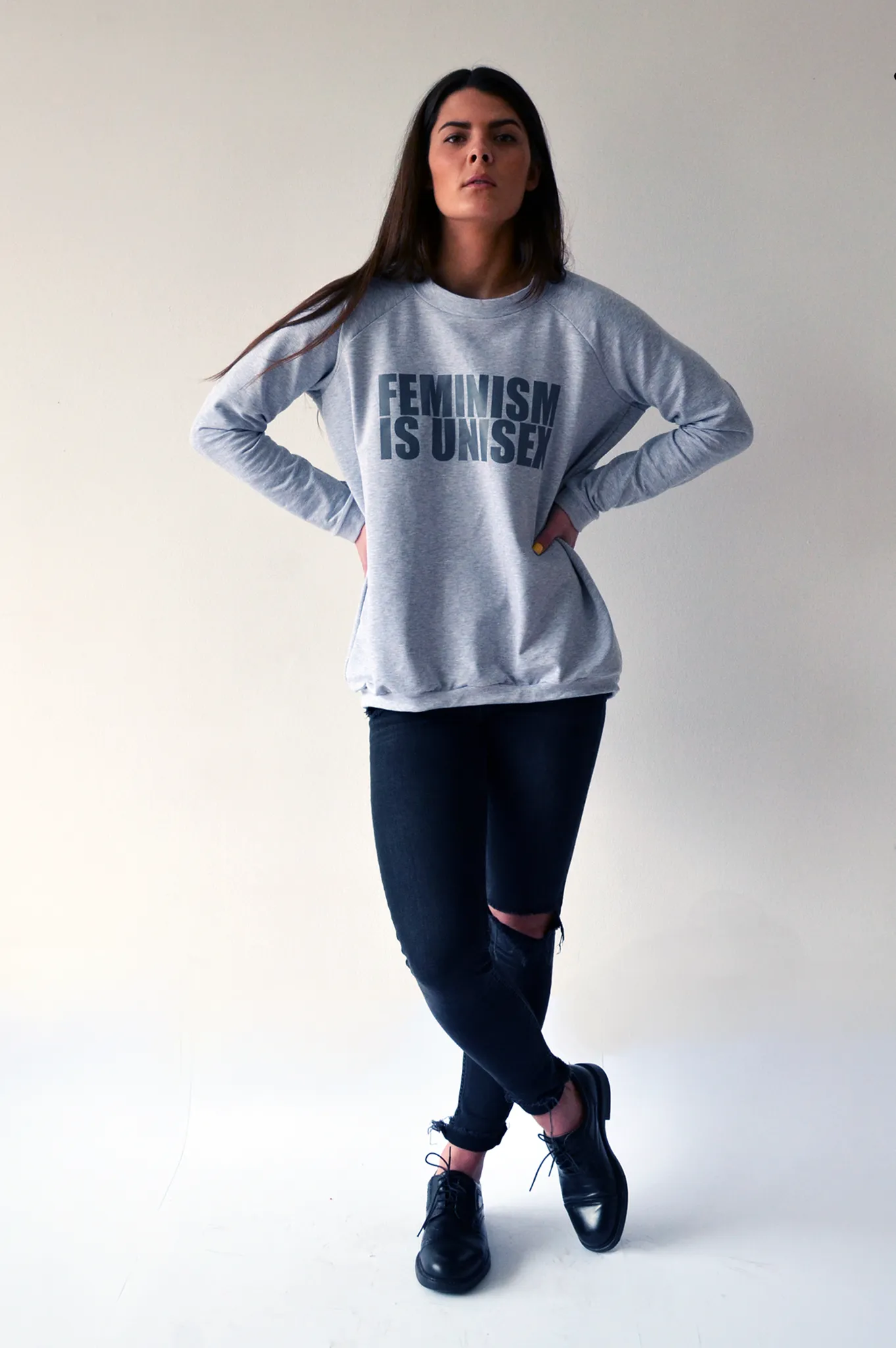 Unisex sweater F=U: Light grey   grey