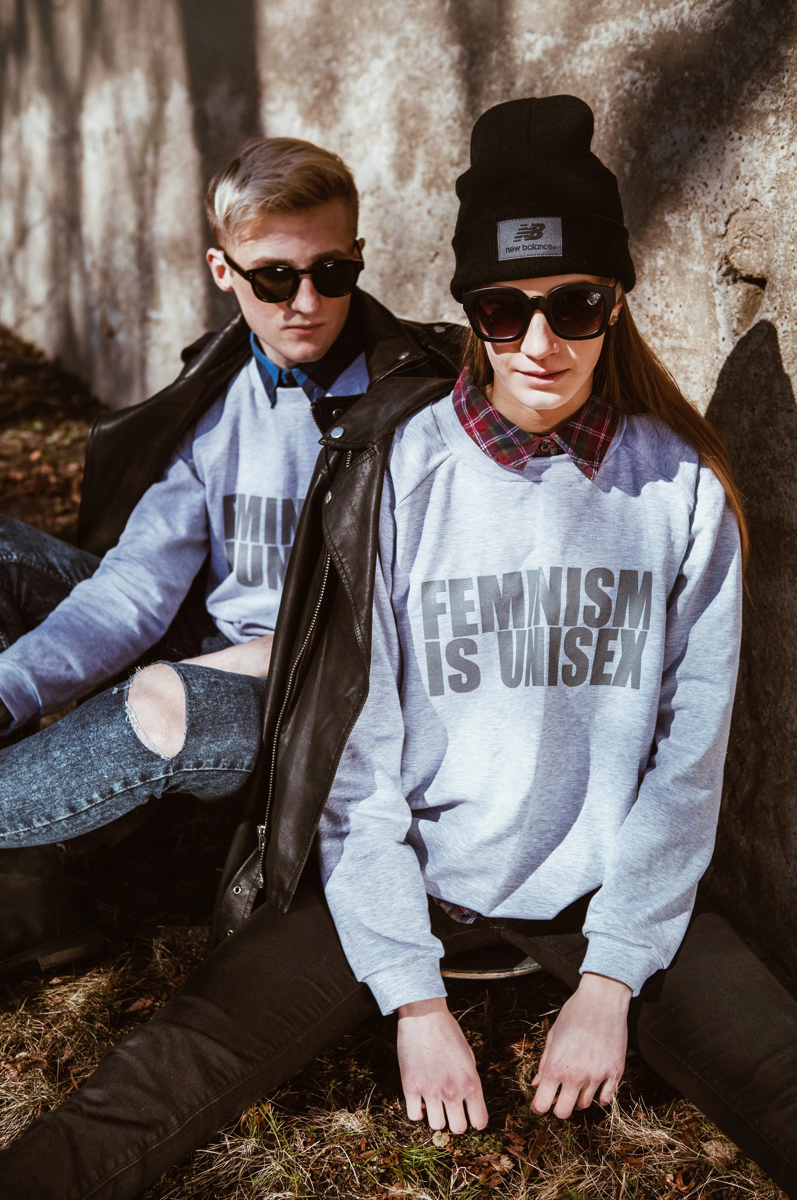 Unisex sweater F=U: Light grey   grey