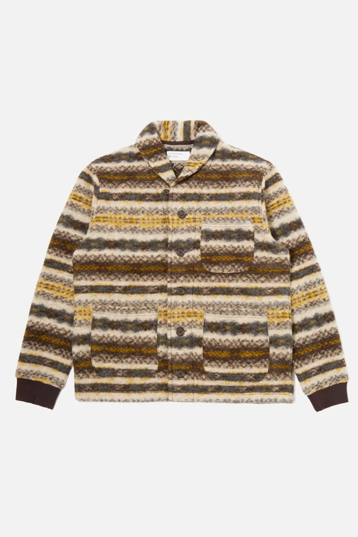 Universal Works - New York Cardigan In Fairisle Wool Mix