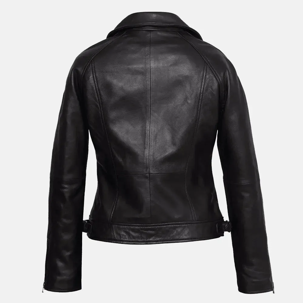 Valerie Leather Biker Jacket For Women