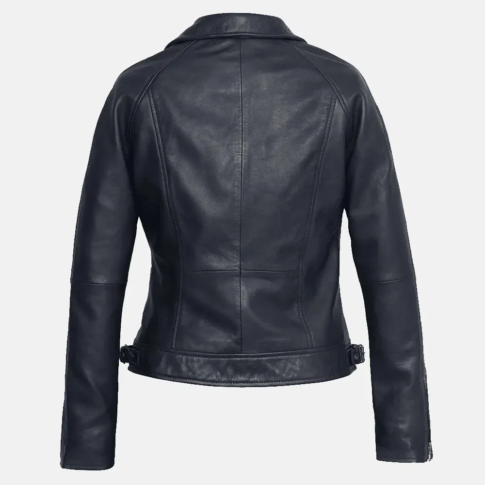 Valerie Leather Biker Jacket For Women