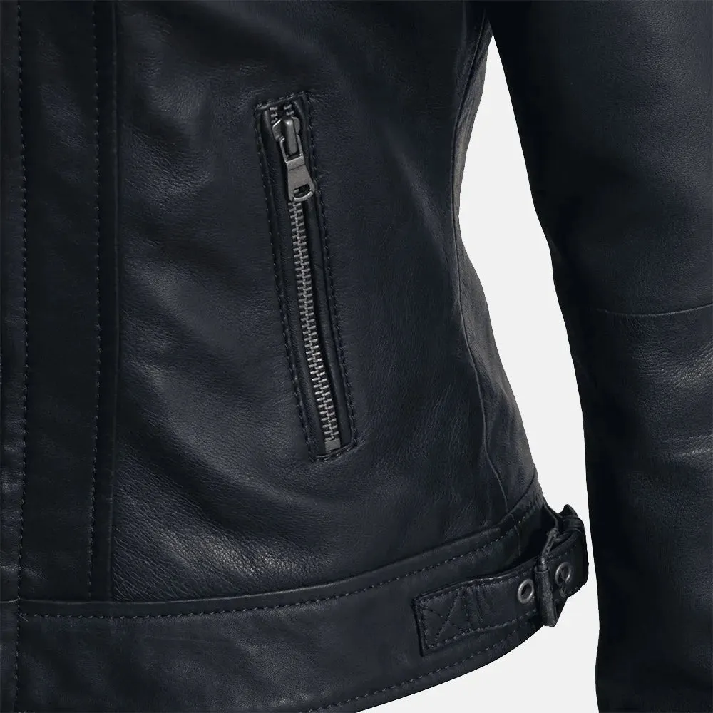 Valerie Leather Biker Jacket For Women