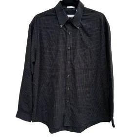 Van Heusen Mens Wrinkle Free Button-Down Black & White Checkered Pattern Shirt M