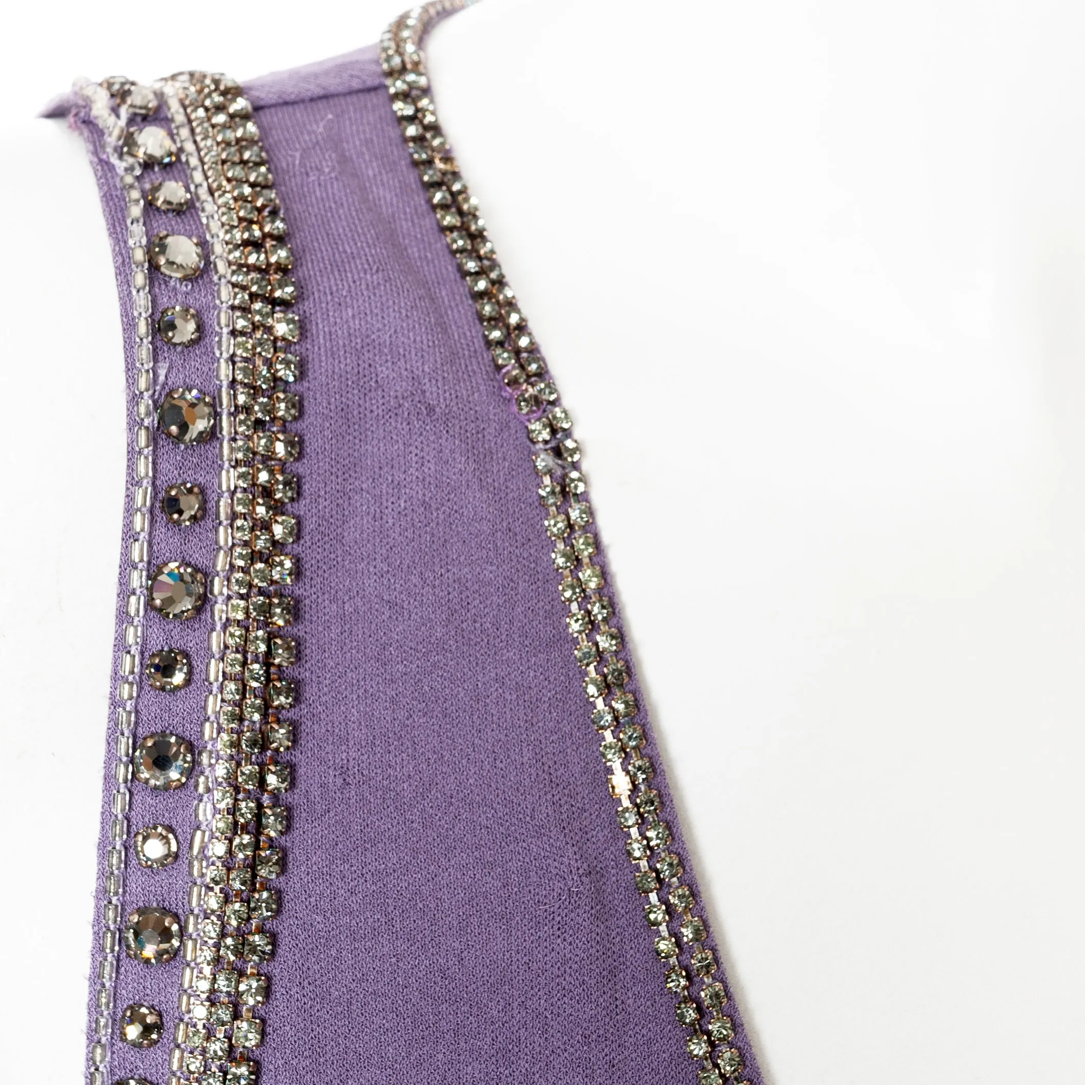 Vintage Femme Purple Asymmetrical Crystal Chain Tank