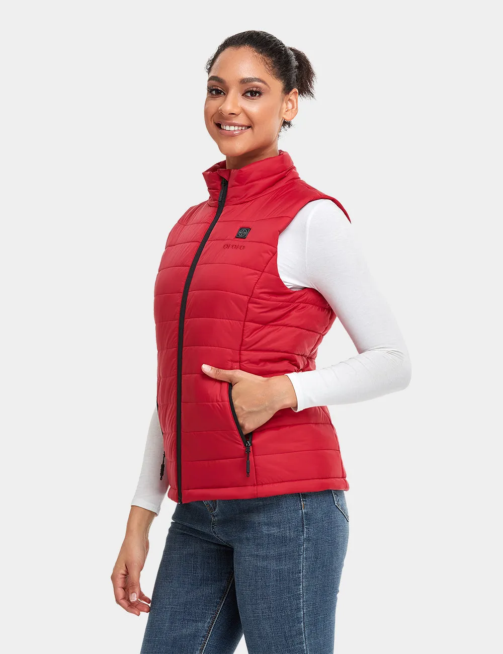 Women's Classic Heated Vest - White / Green / Red (Apparel Only)