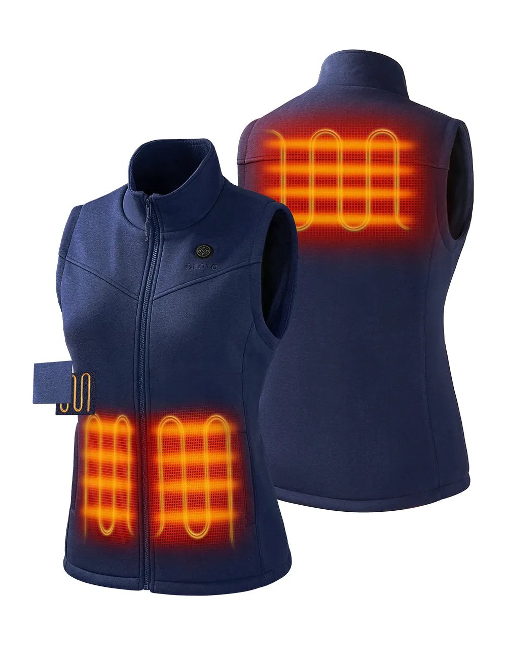 Women's Heated Fleece Vest - Red / Blue