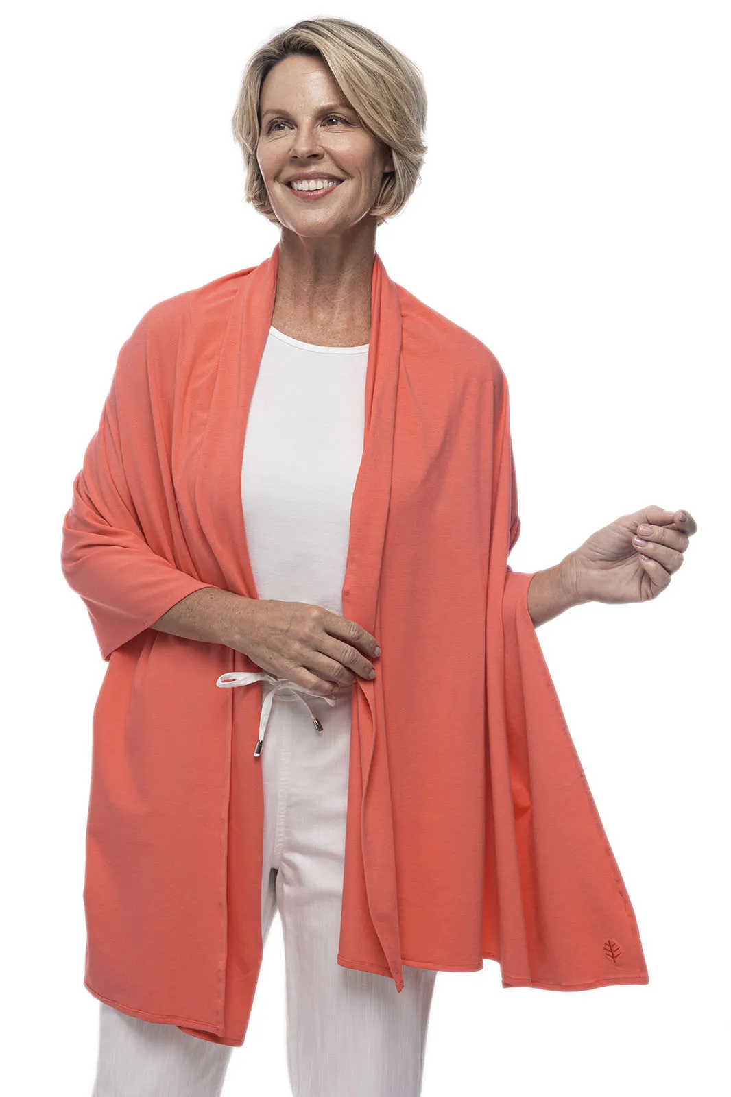 Women's Sanibel Everyday Beach Shawl  |  Vivid Coral