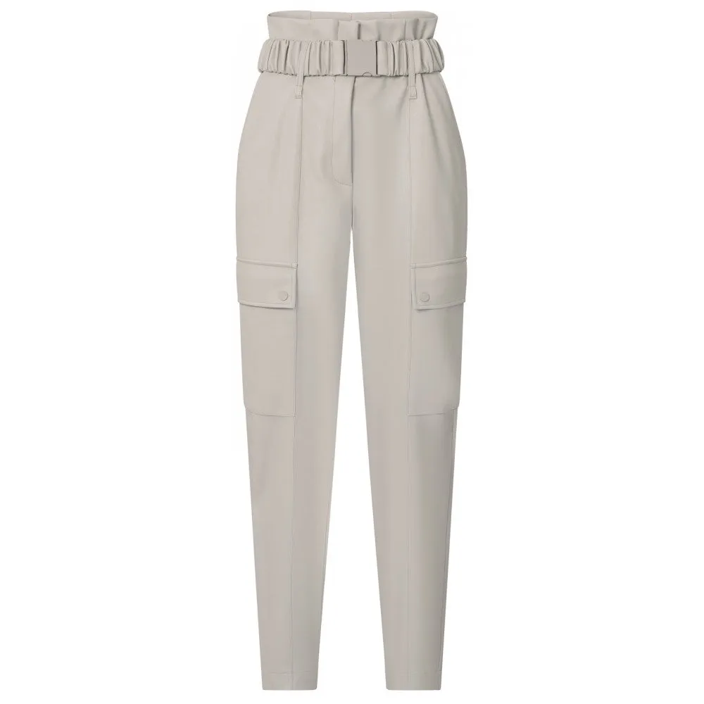 Yaya Cargo Trousers Straight Leg Silver Lining Beige