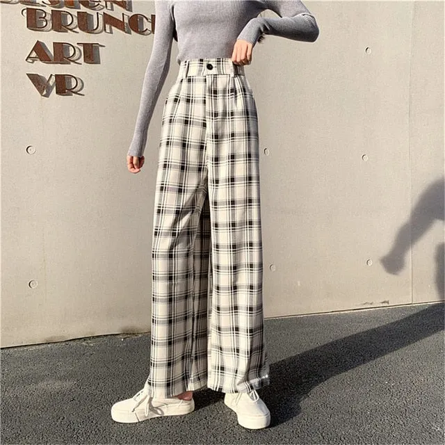 Yeknu Sweatpants Women Clothes Pants Streetwear Winter Fashion Korean Style Wide Leg Harajuku Baggy Black High Waisted Vintage